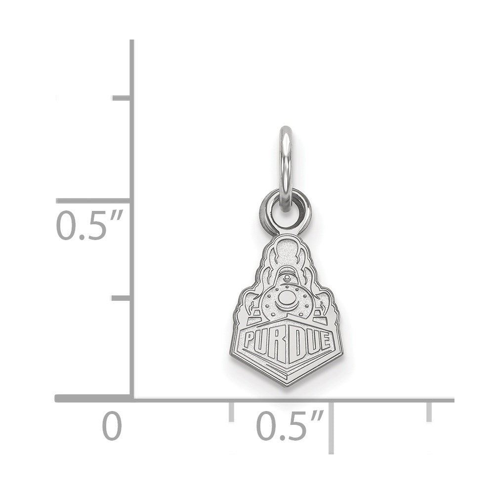 Sterling Silver Rhodium-plated Purdue Univ. XS Pendant