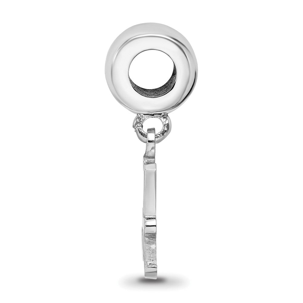 Sterling Silver Rhod-plated University of Alabama Small Dangle Bead