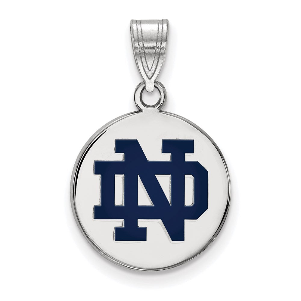 Sterling Silver Rhodium-plated U. of Notre Dame Enamel Pendant
