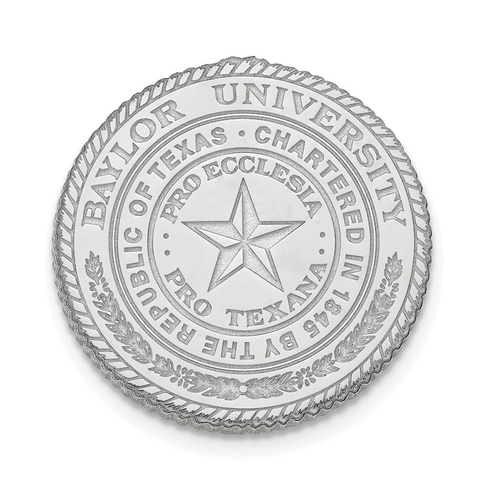 Sterling Silver Rhodium-plated Baylor University Crest Lapel Pin