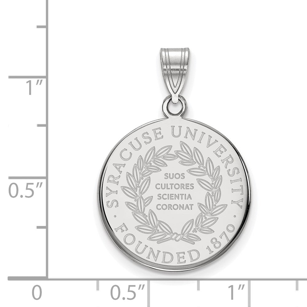 Sterling Silver Rhodium-plated Syracuse University Large Crest Pendant