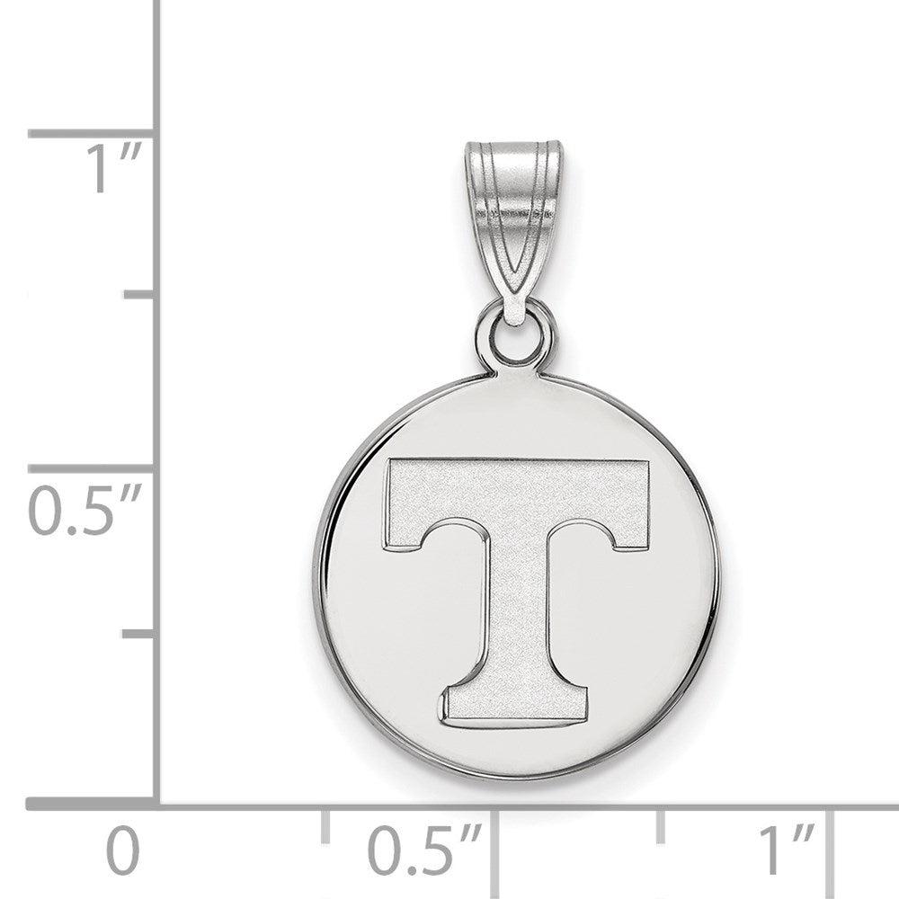 Sterling Silver Rhodium-plated Univ. of Tennessee Medium Disc Pendant