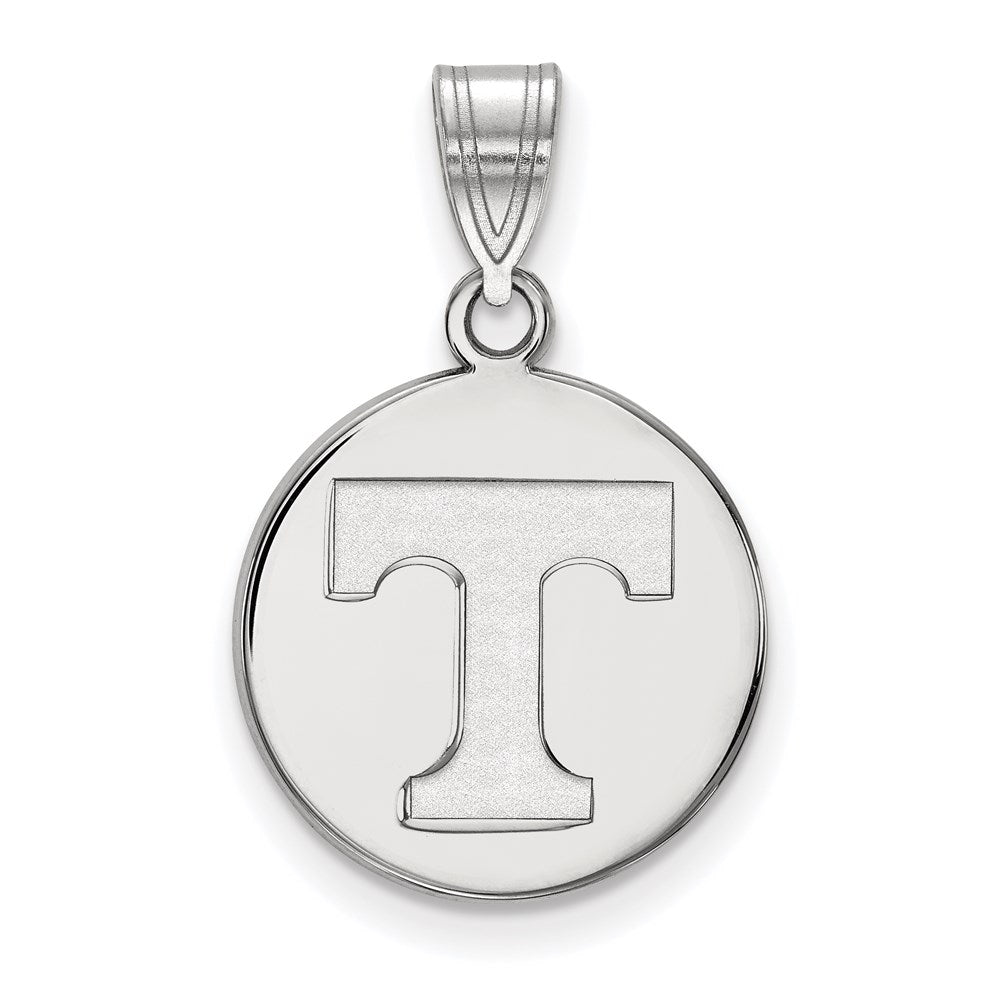 Sterling Silver Rhodium-plated Univ. of Tennessee Medium Disc Pendant