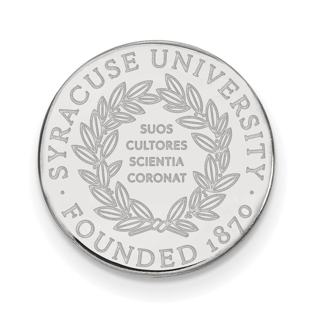 Sterling Silver Rhodium-plated Syracuse University Crest Lapel Pin