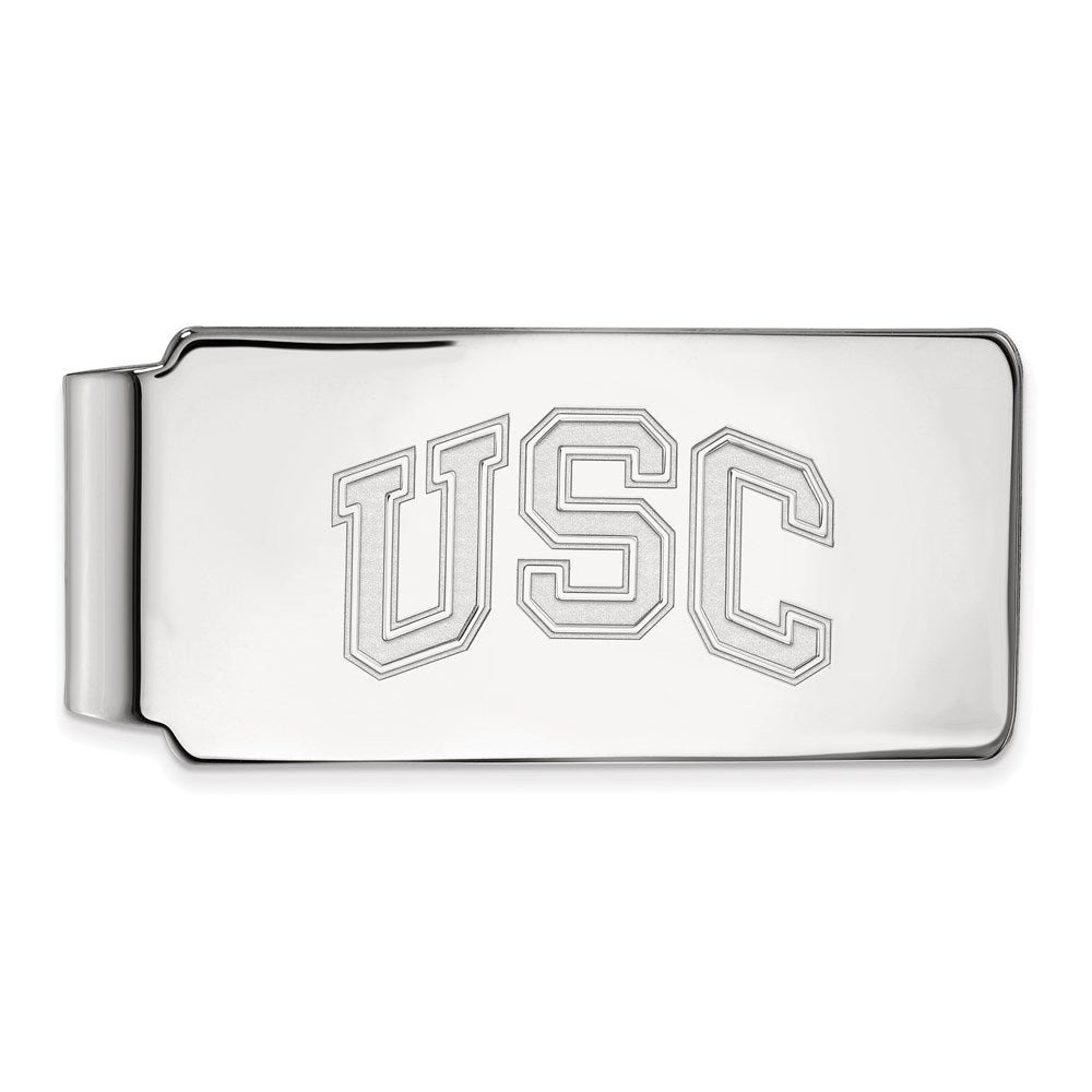 Sterling Silver Rhodium-plated University of Southern California Money Clip
