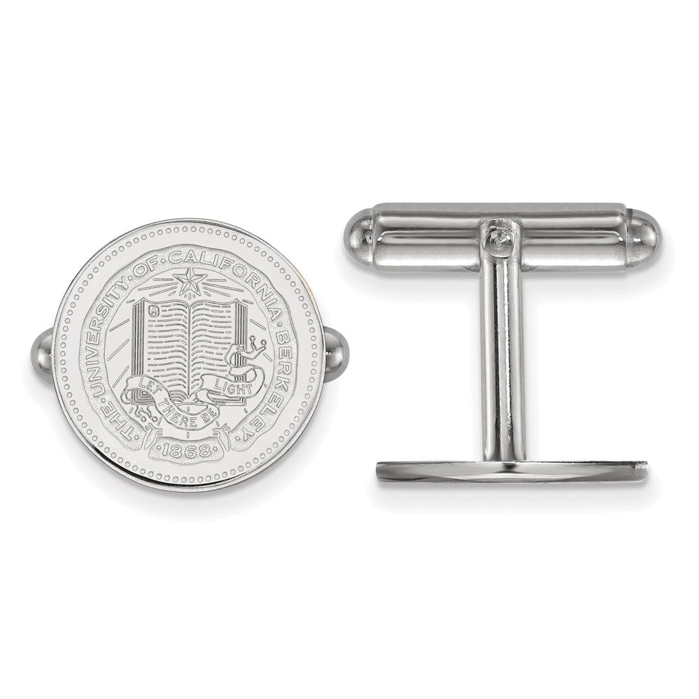 Sterling Silver Rhodium-plated U. of California Berkeley Crest Cuff Link