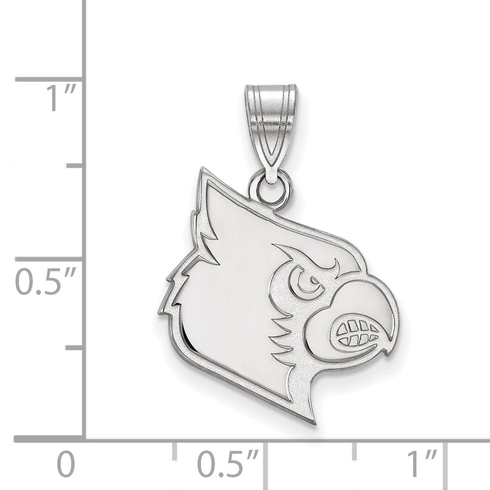 Sterling Silver Rhodium-plated University of Louisville Large Pendant