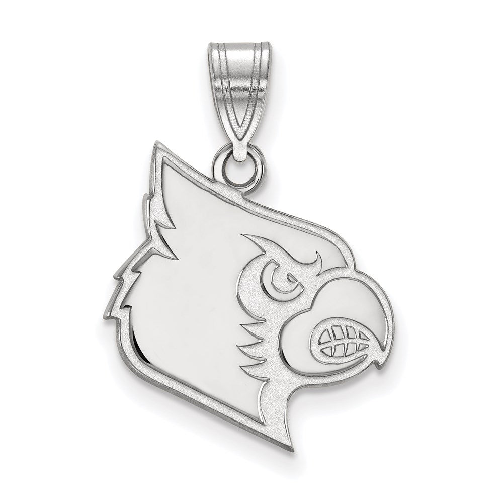 Sterling Silver Rhodium-plated University of Louisville Large Pendant