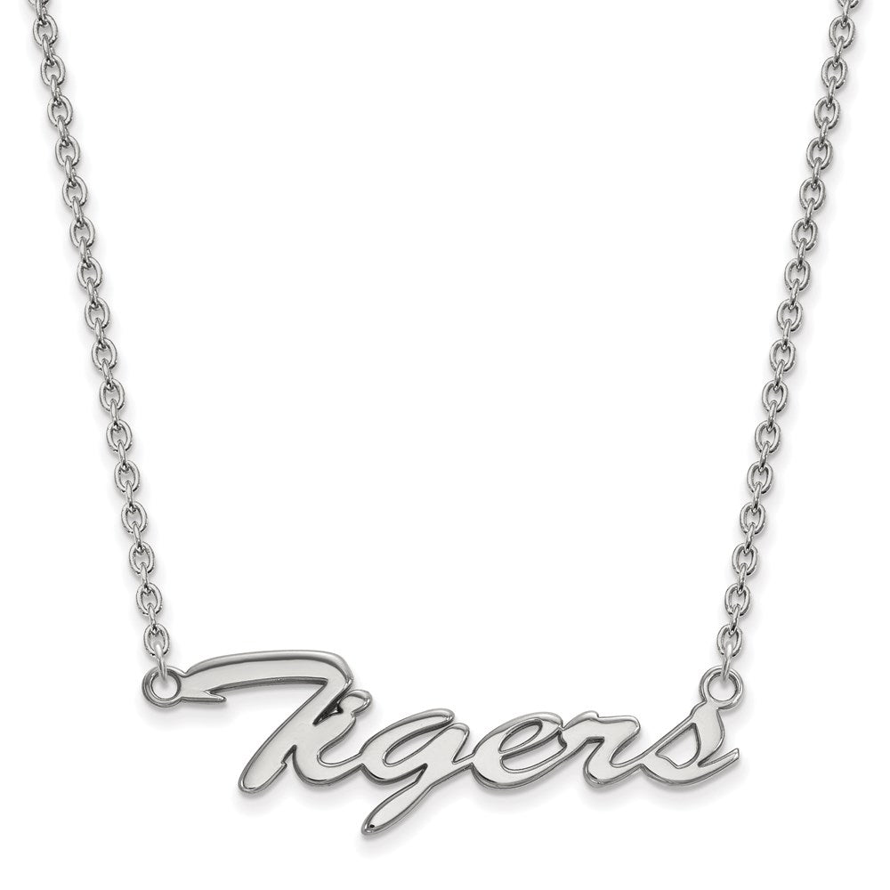Sterling Silver Rhodium-plated Clemson University Tigers Necklace