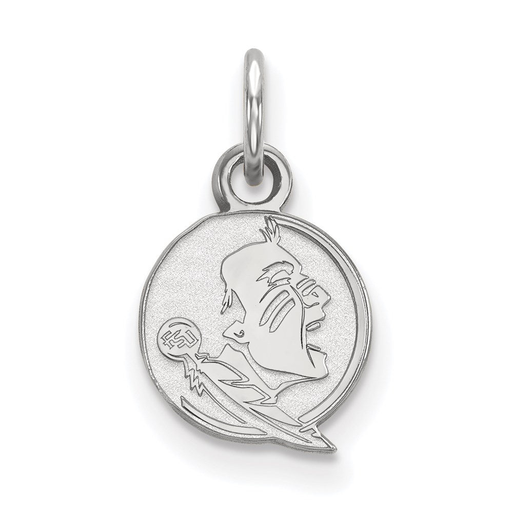 Sterling Silver Rhodium-plated Florida State University XS Pendant