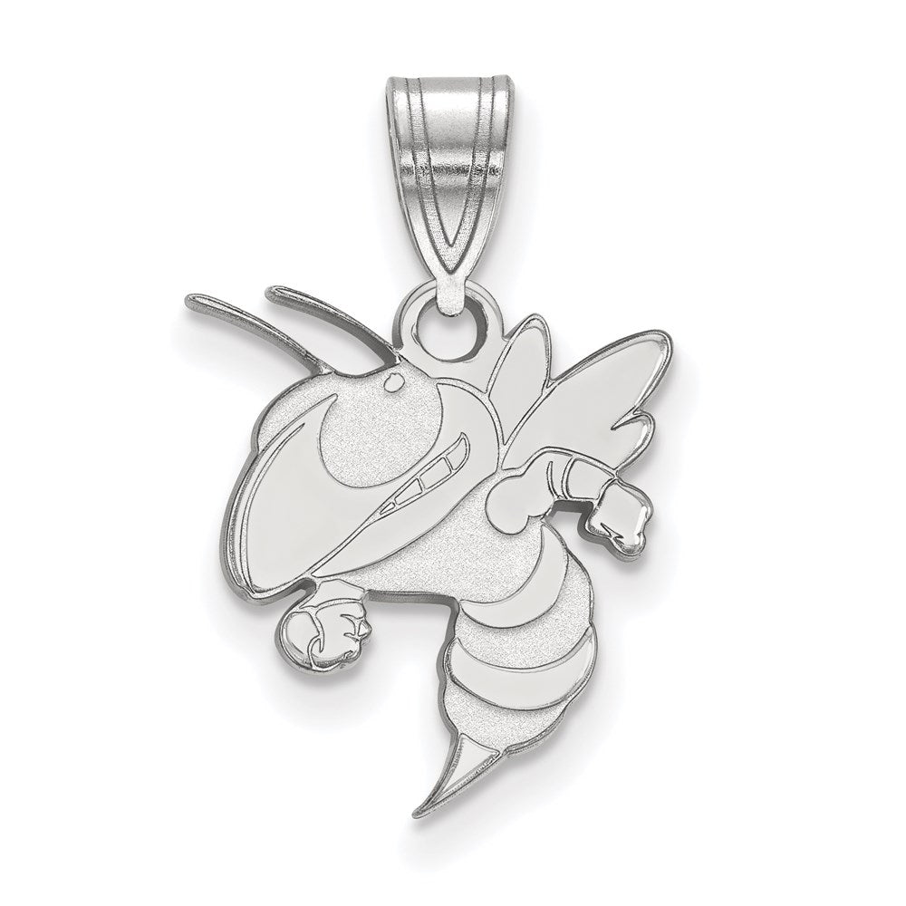 Sterling Silver Rhodium-plated Georgia Tech Medium Pendant