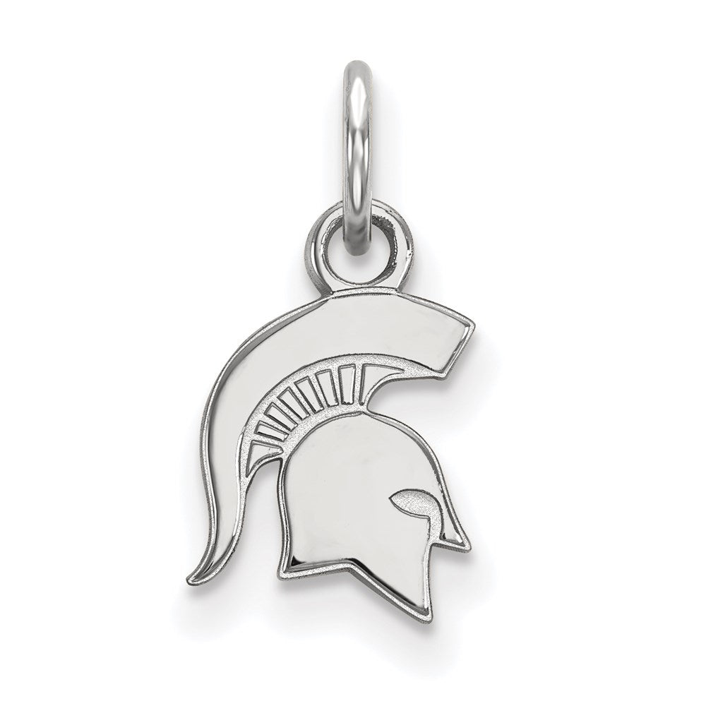 Sterling Silver Rhodium-plated Michigan State University XS Pendant