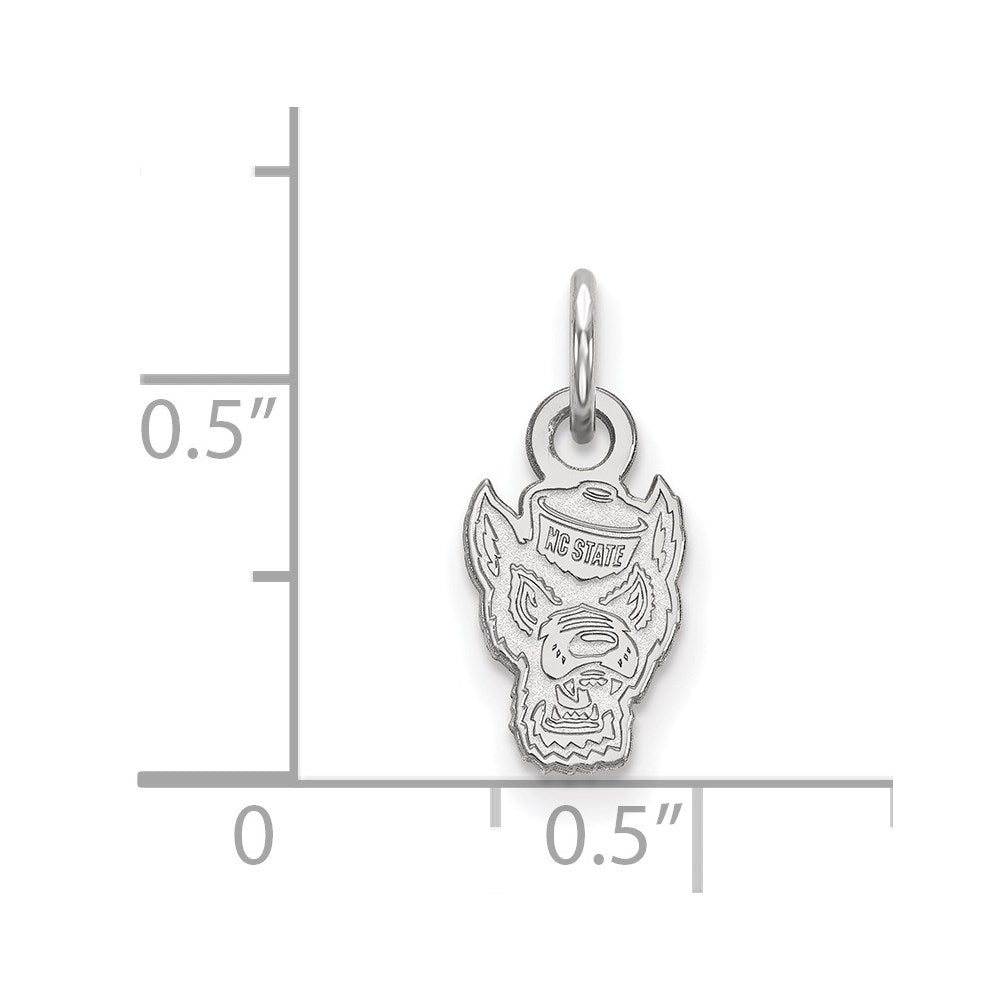 Sterling Silver Rhodium-plated North Carolina State U. XS Pendant