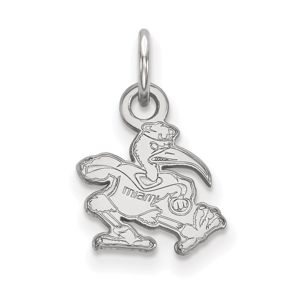Sterling Silver Rhodium-plated University of Miami XS Pendant