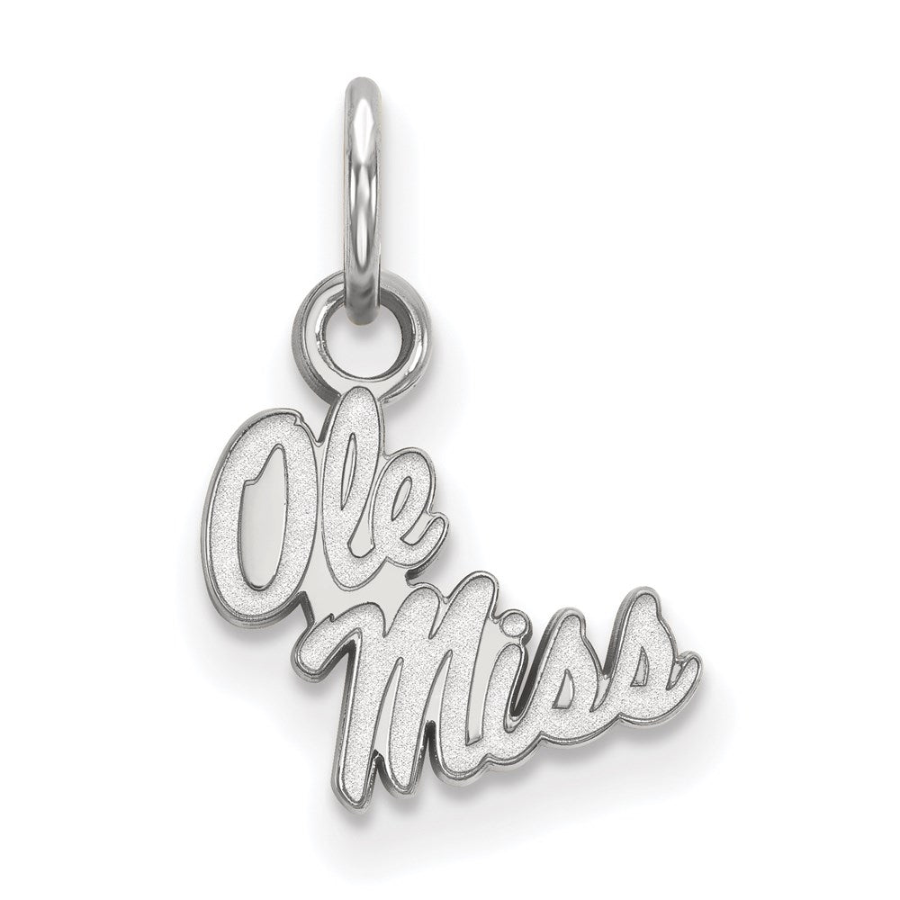 Sterling Silver Rhodium-plated University of Mississippi XS Pendant