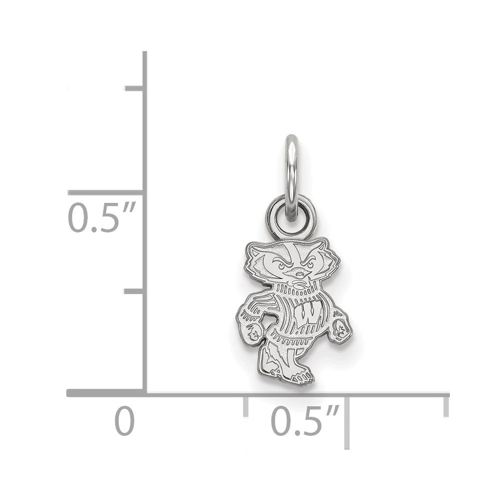 10K White Gold University of Wisconsin XS Pendant