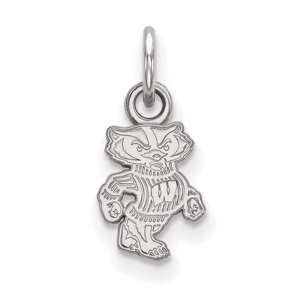Sterling Silver Rhodium-plated University of Wisconsin XS Pendant