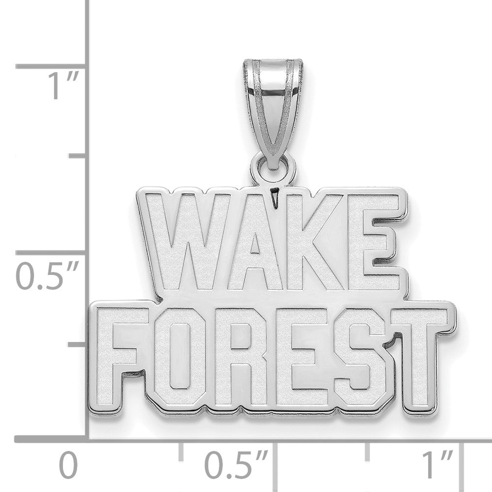 Sterling Silver Rhodium-plated Wake Forest University Medium Pendant