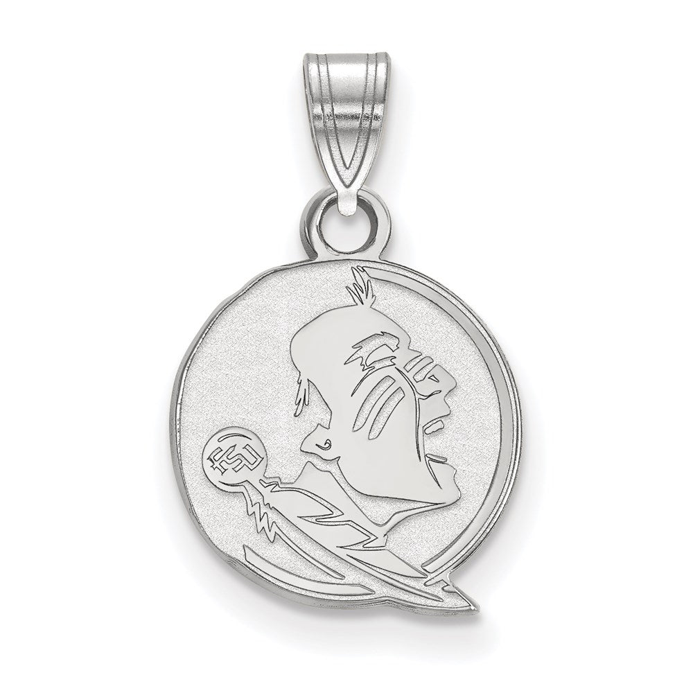 Sterling Silver Rhodium-plated Florida State University Small Pendant