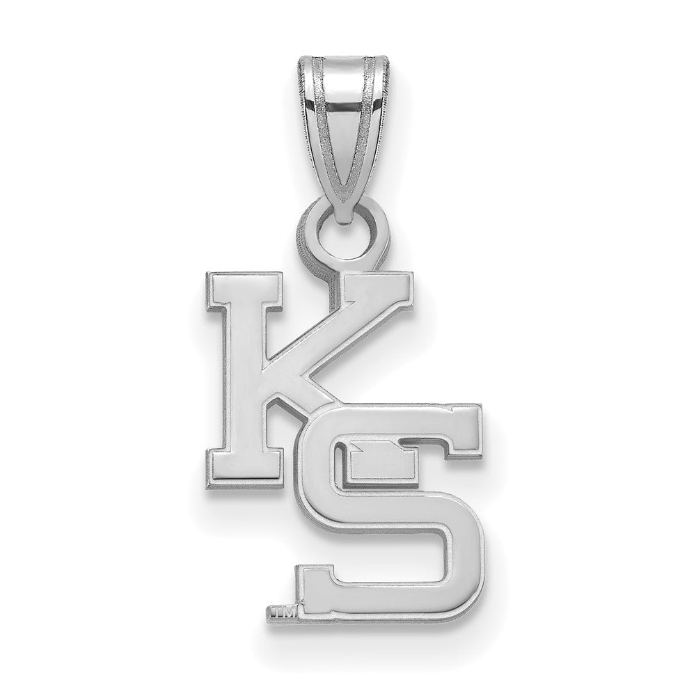 Sterling Silver Rhodium-plated Kansas State University Small Pendant