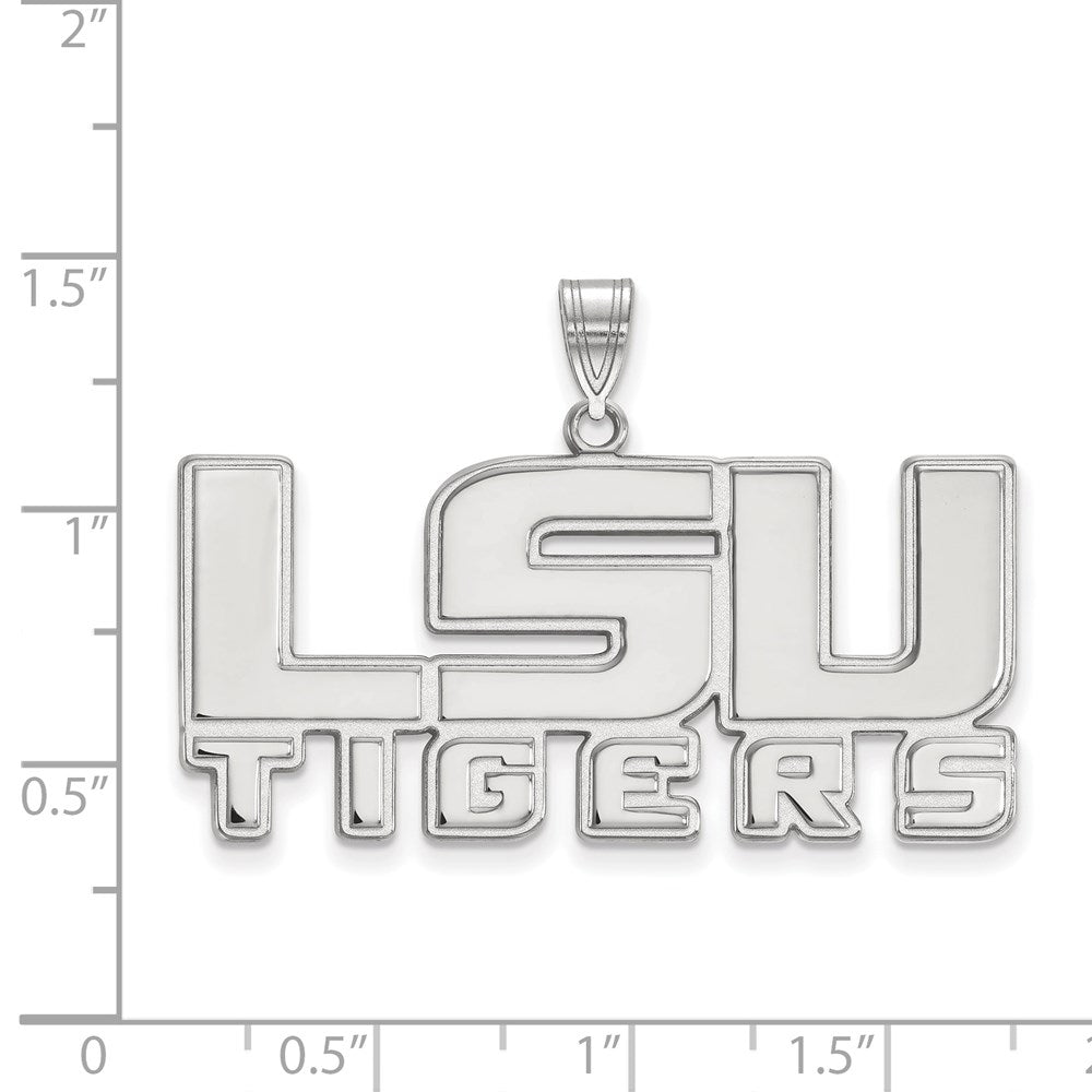 Sterling Silver Rhodium-plated Louisiana State U. Large Pendant