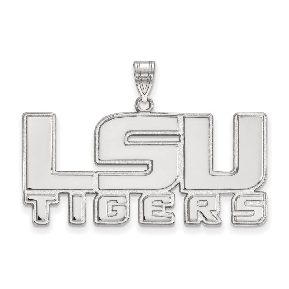 Sterling Silver Rhodium-plated Louisiana State U. Large Pendant
