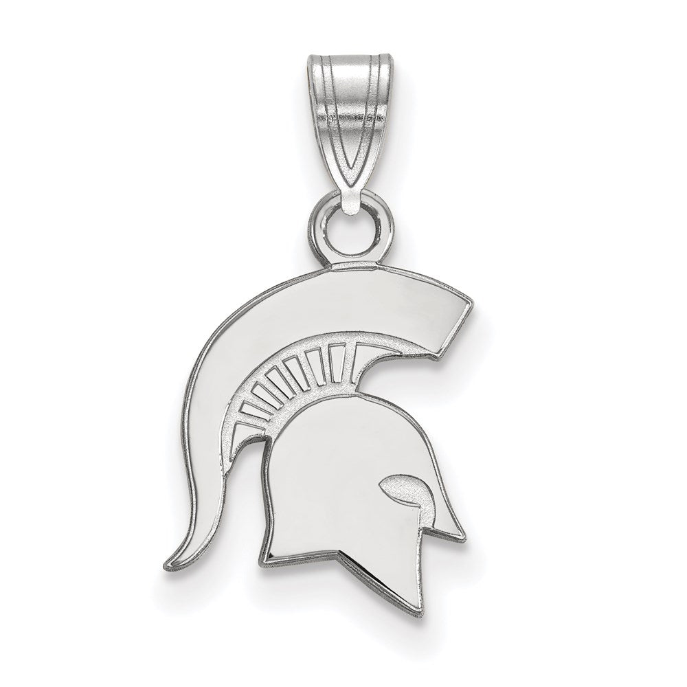 Sterling Silver Rhodium-plated Michigan State U. Small Pendant