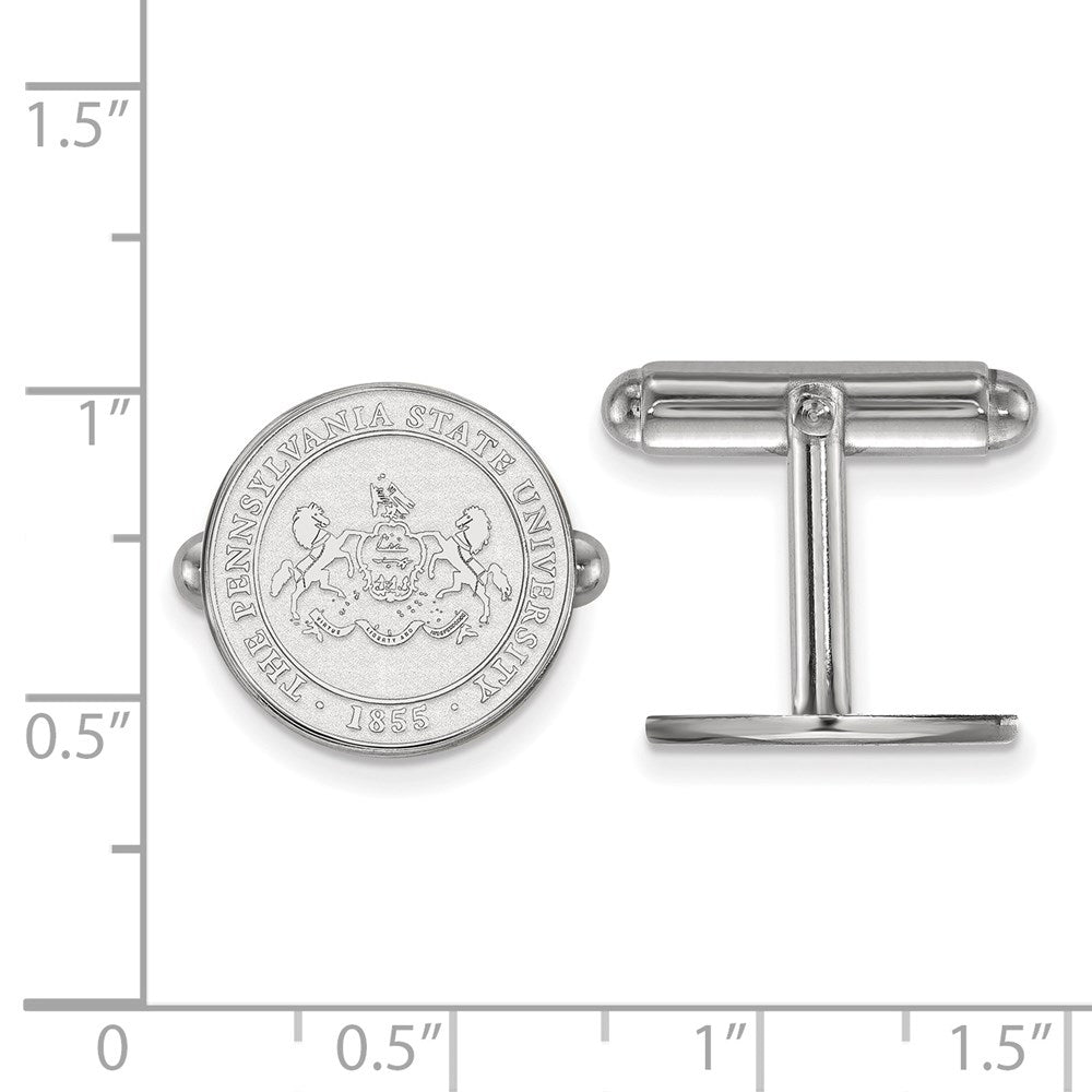 Sterling Silver Rhodium-plated Penn State University Crest Cuff Links