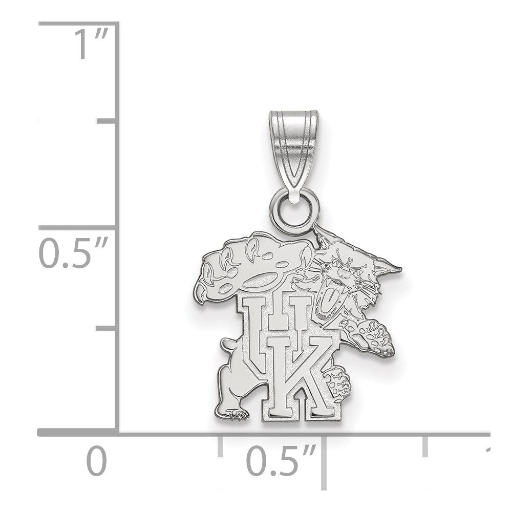 Sterling Silver Rhodium-plated University of Kentucky Small Pendant