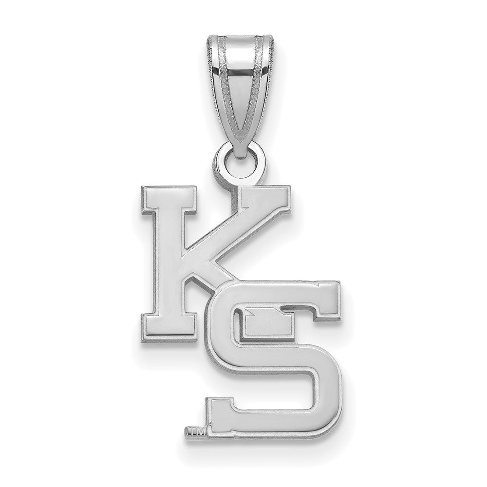 Sterling Silver Rhodium-plated Kansas State University Medium Pendant