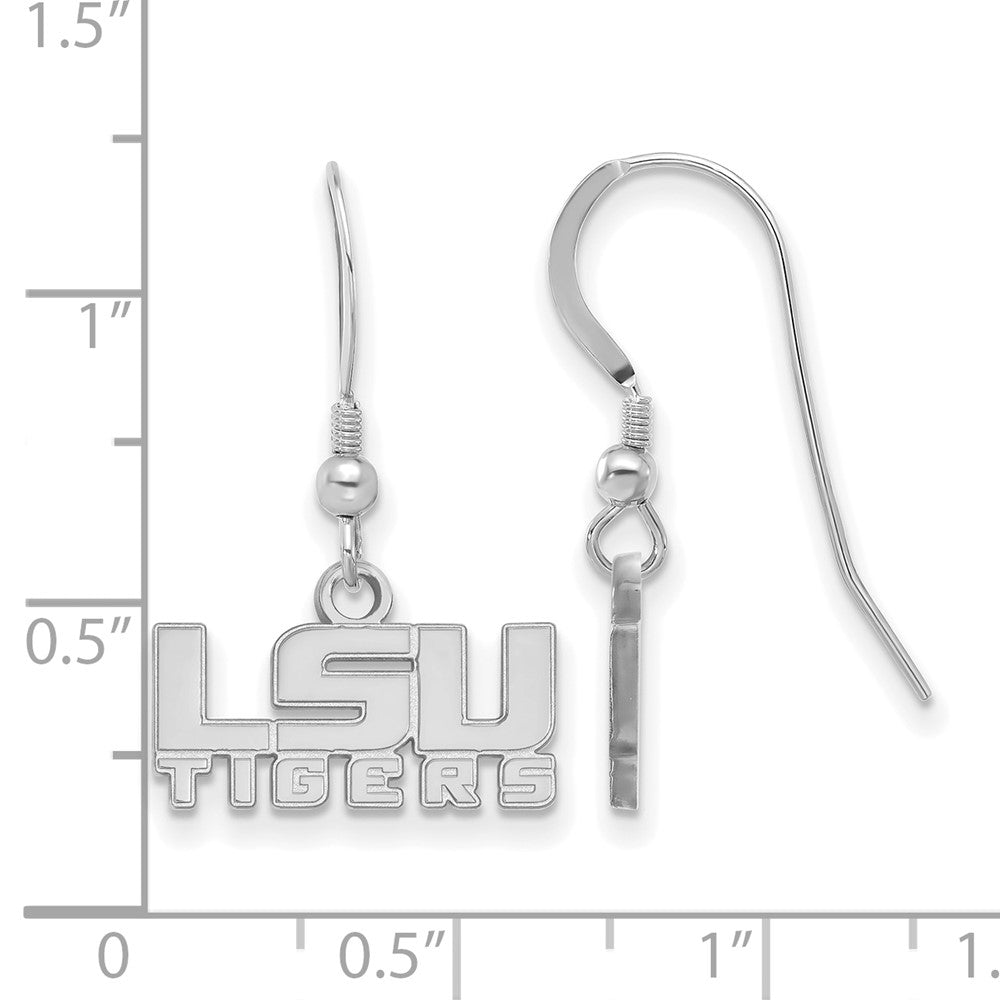 Sterling Silver Rhodium-plated Louisiana State U. XS Dangle Earrings