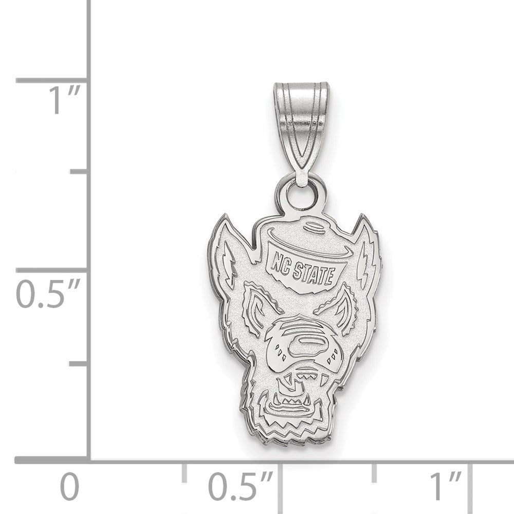 Sterling Silver Rhodium-plated North Carolina State U. Medium Pendant