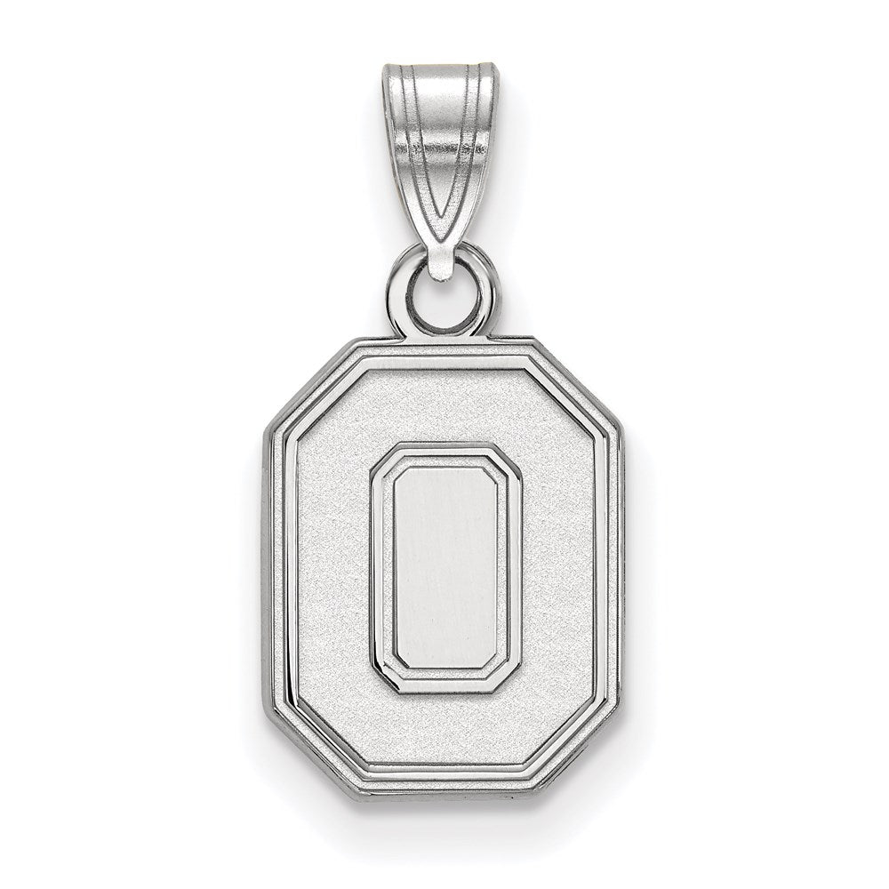 Sterling Silver Rhodium-plated Ohio State University Small Pendant
