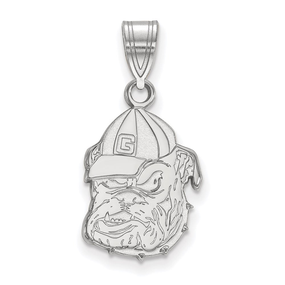 Sterling Silver Rhodium-plated University of Georgia Medium Pendant