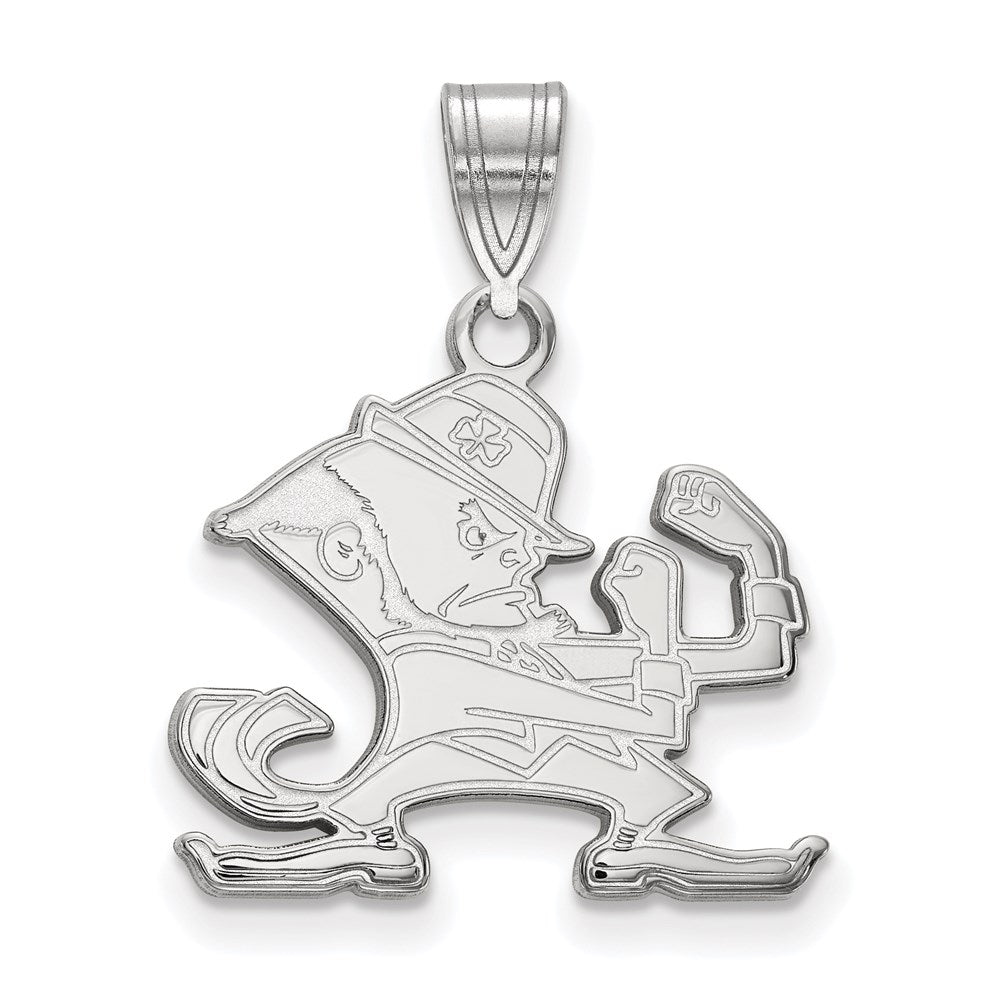 Sterling Silver Rhodium-plated U. of Notre Dame Medium Pendant