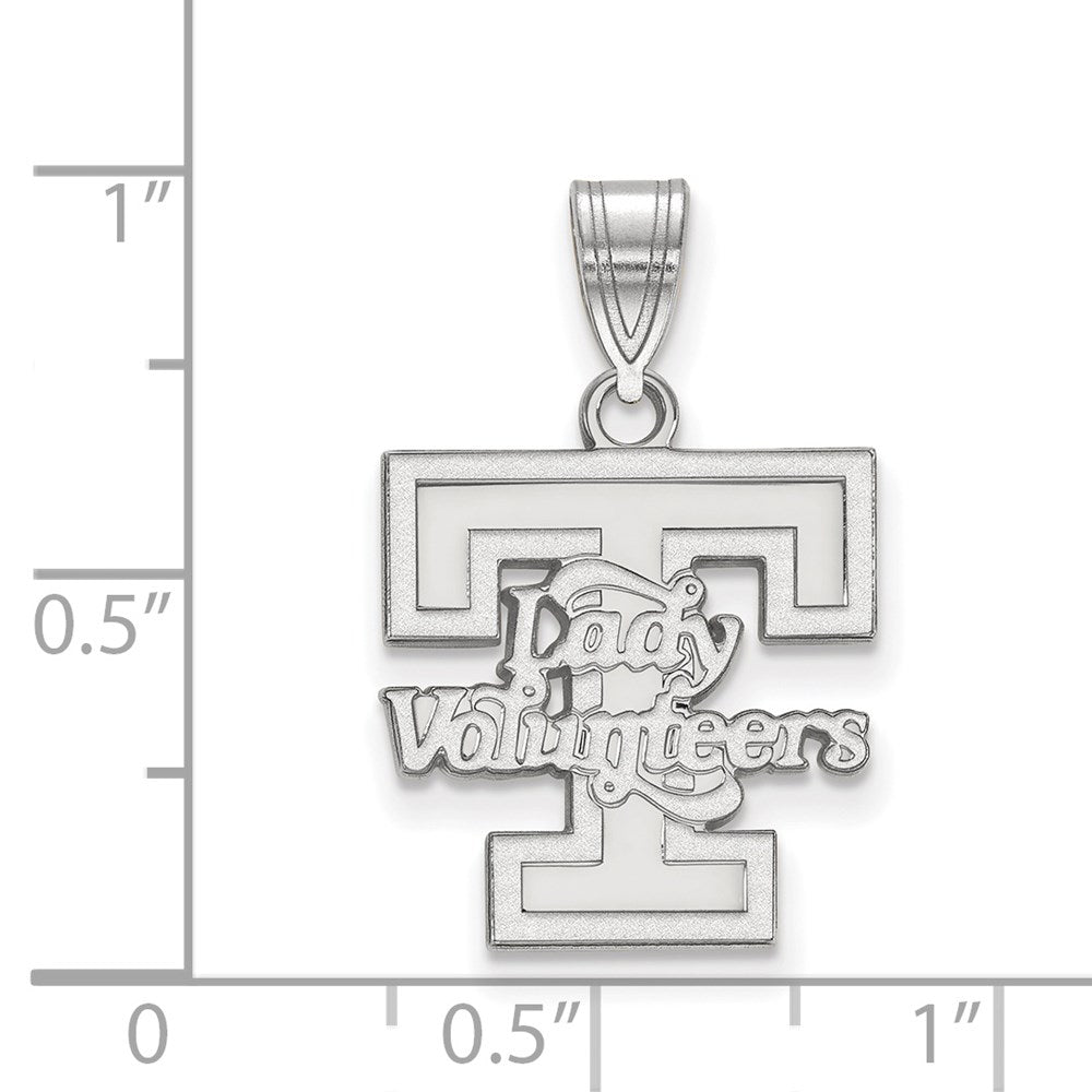 Sterling Silver Rhodium-plated University of Tennessee Medium Pendant