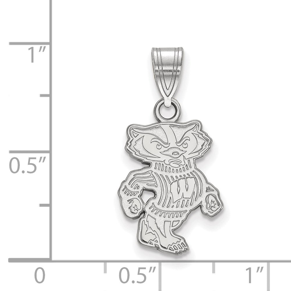 10K White Gold University of Wisconsin Medium Pendant