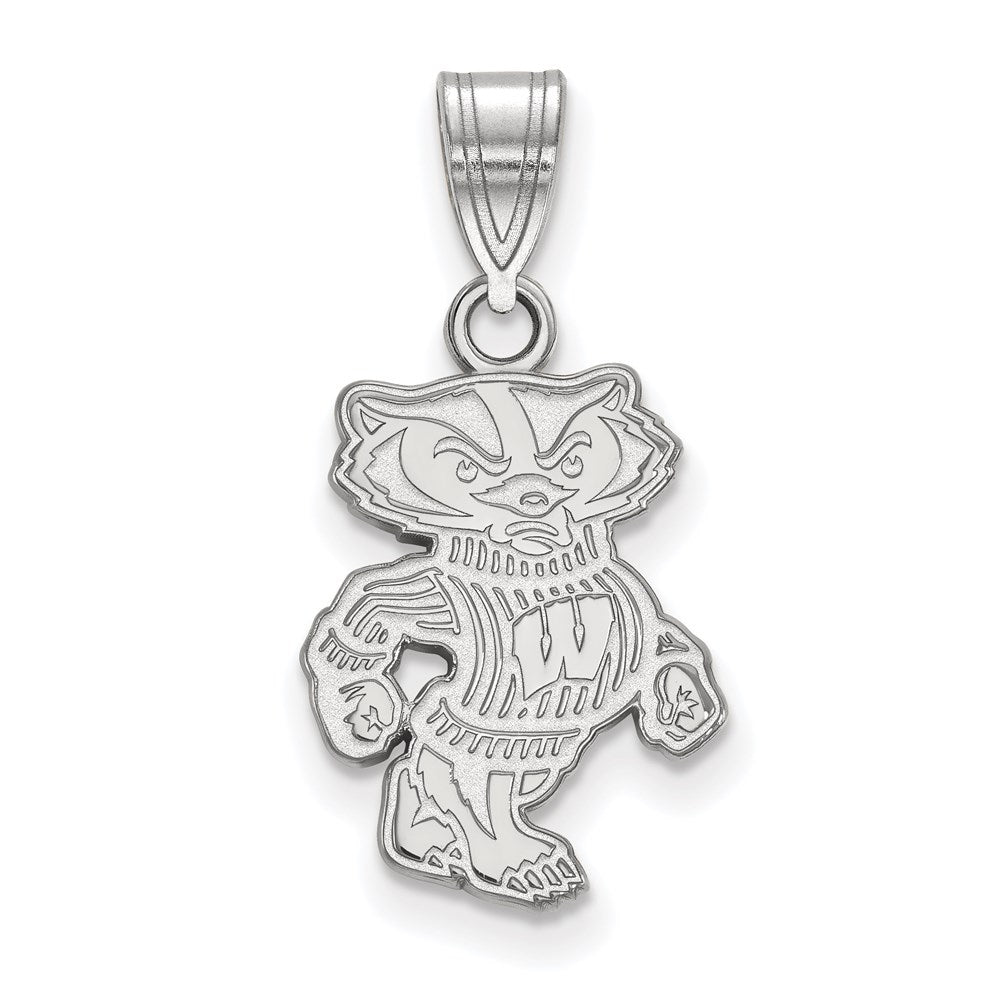 10K White Gold University of Wisconsin Medium Pendant