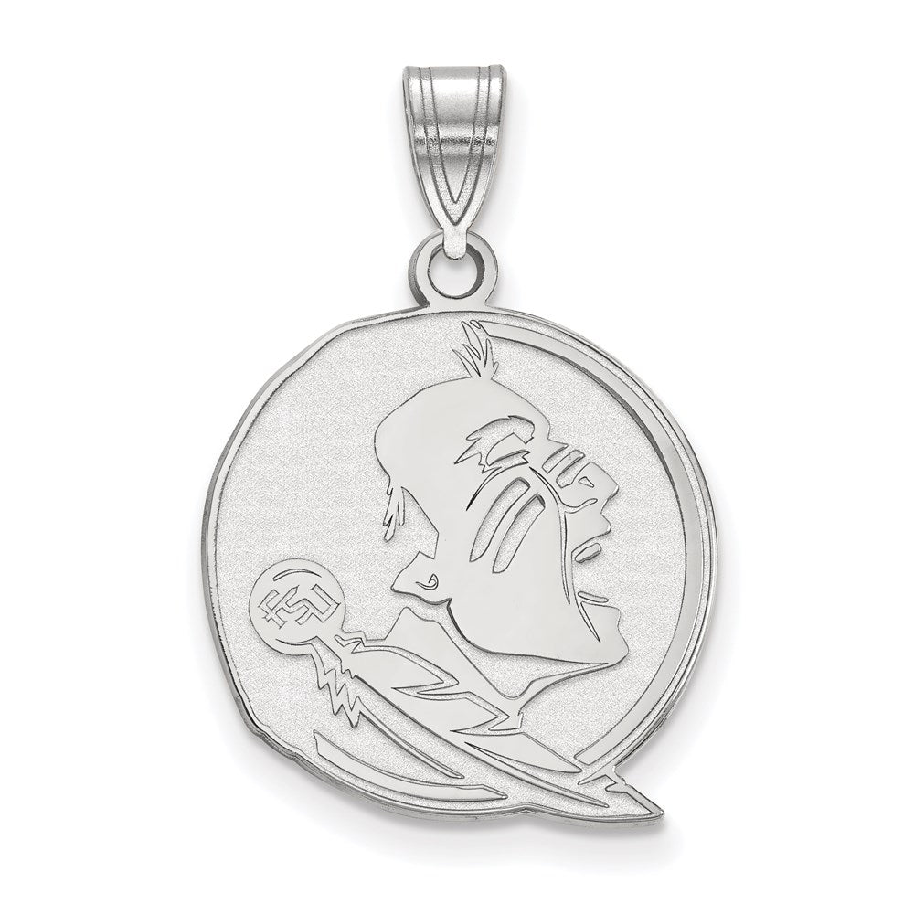 Sterling Silver Rhodium-plated Florida State University Large Pendant