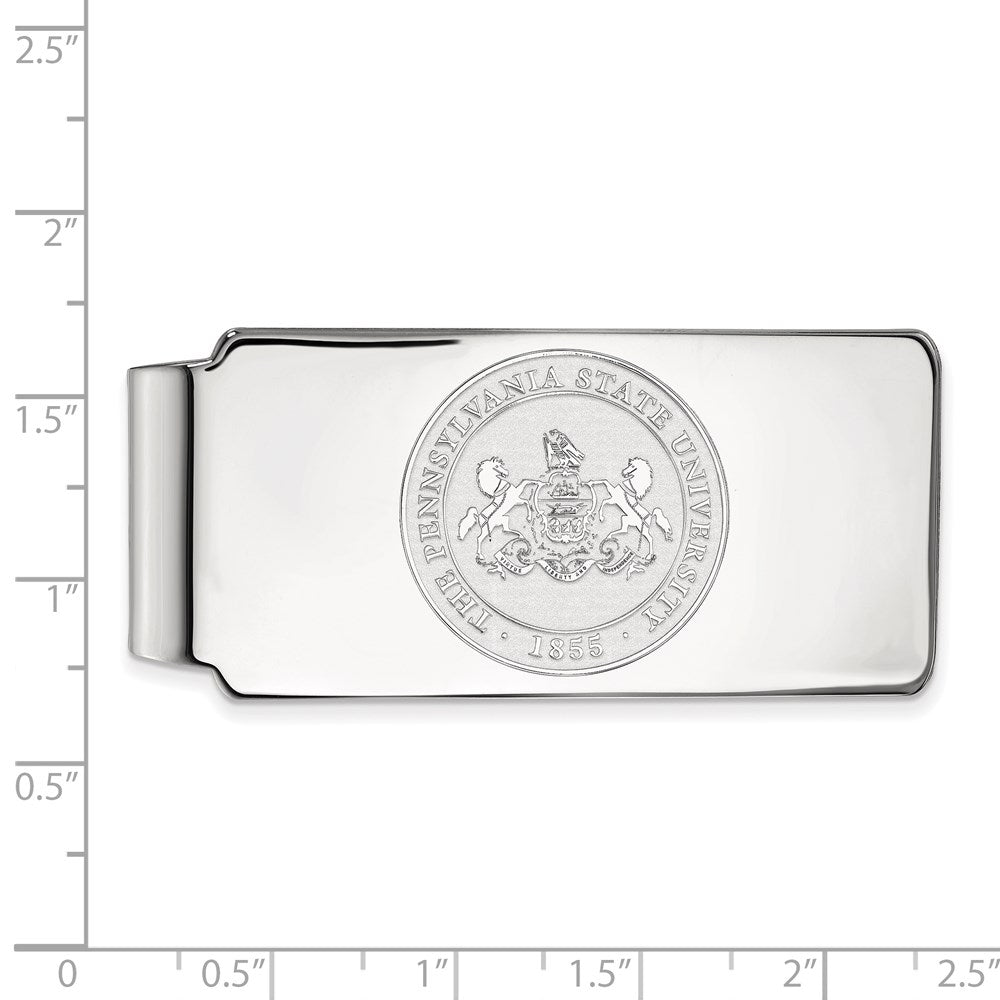 Sterling Silver Rhodium-plated Penn State University Crest Money Clip