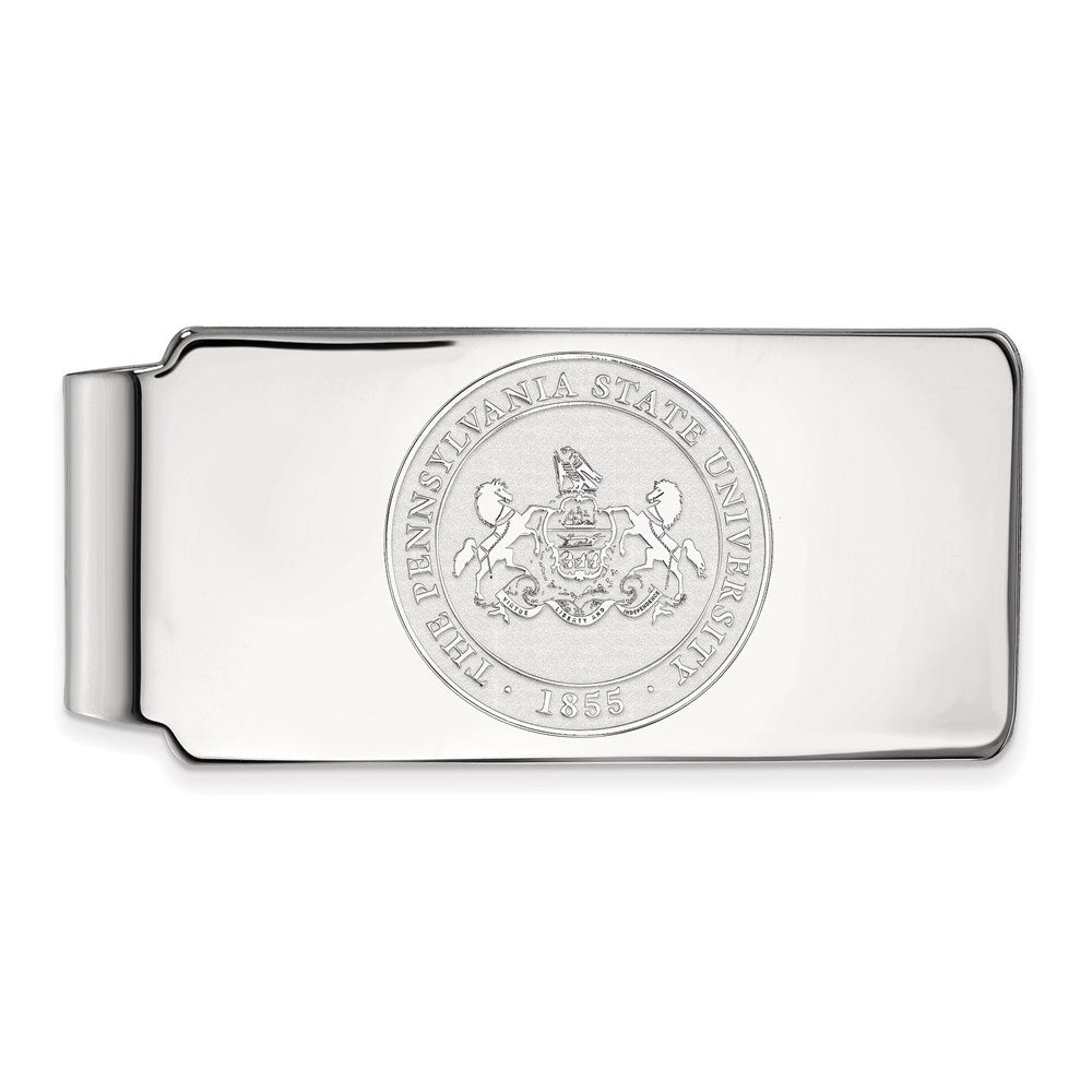Sterling Silver Rhodium-plated Penn State University Crest Money Clip
