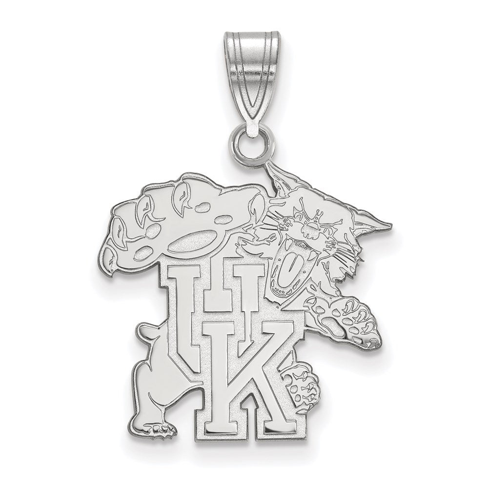 Sterling Silver Rhodium-plated University of Kentucky Large Pendant