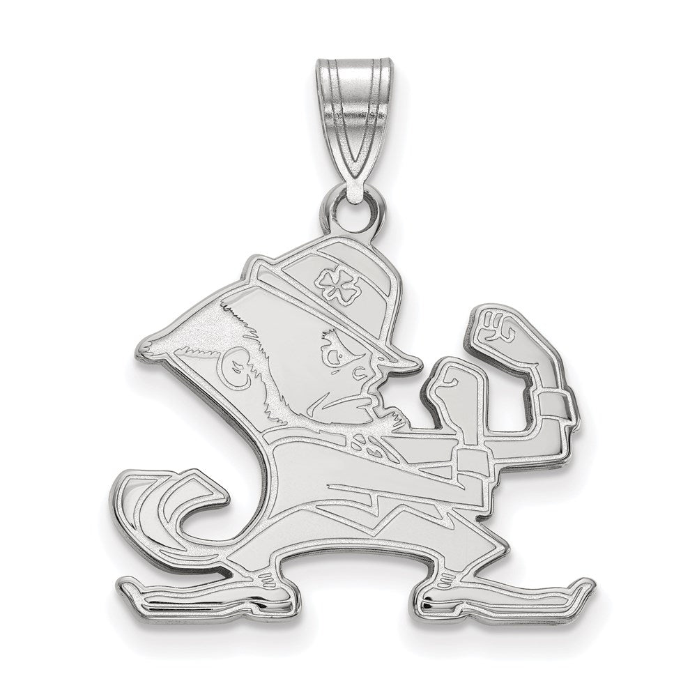 Sterling Silver Rhodium-plated U. of Notre Dame Large Pendant