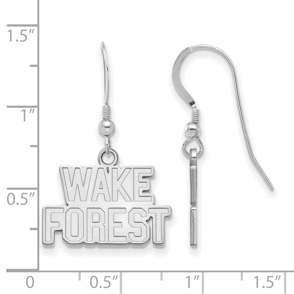 Sterling Silver Rhodium-plated Wake Forest Univ. Small Dangle Earrings
