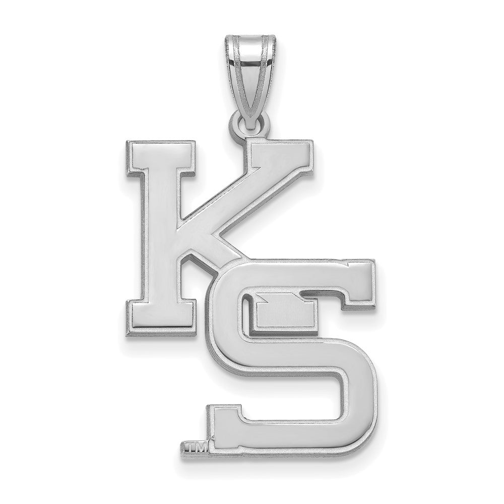 Sterling Silver Rhodium-plated Kansas State University XL Pendant