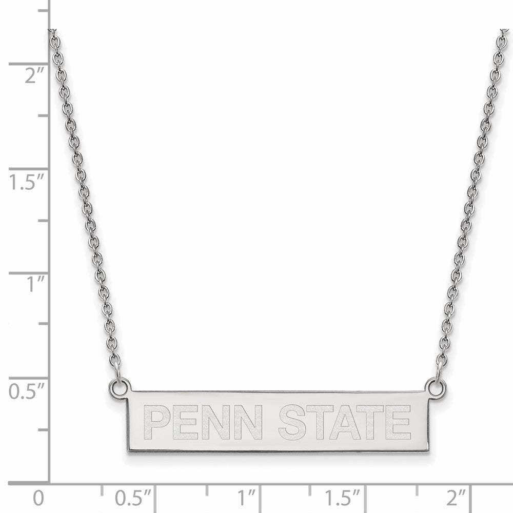 Sterling Silver Rhodium-plated Penn State U. Small Bar Necklace