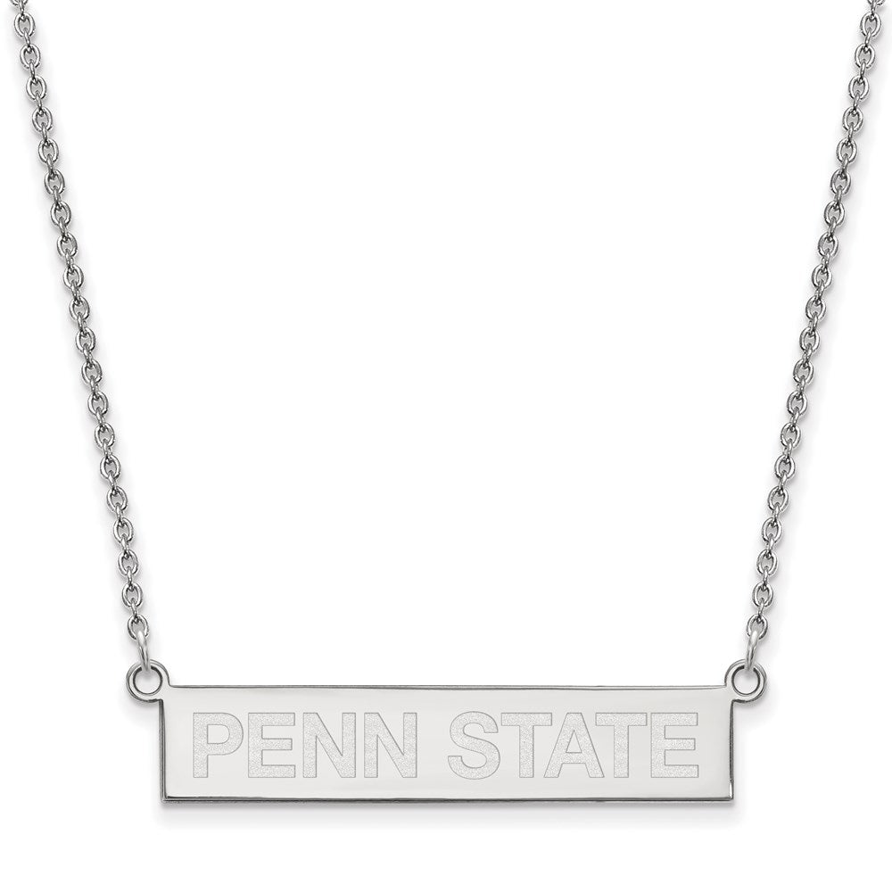 Sterling Silver Rhodium-plated Penn State U. Small Bar Necklace