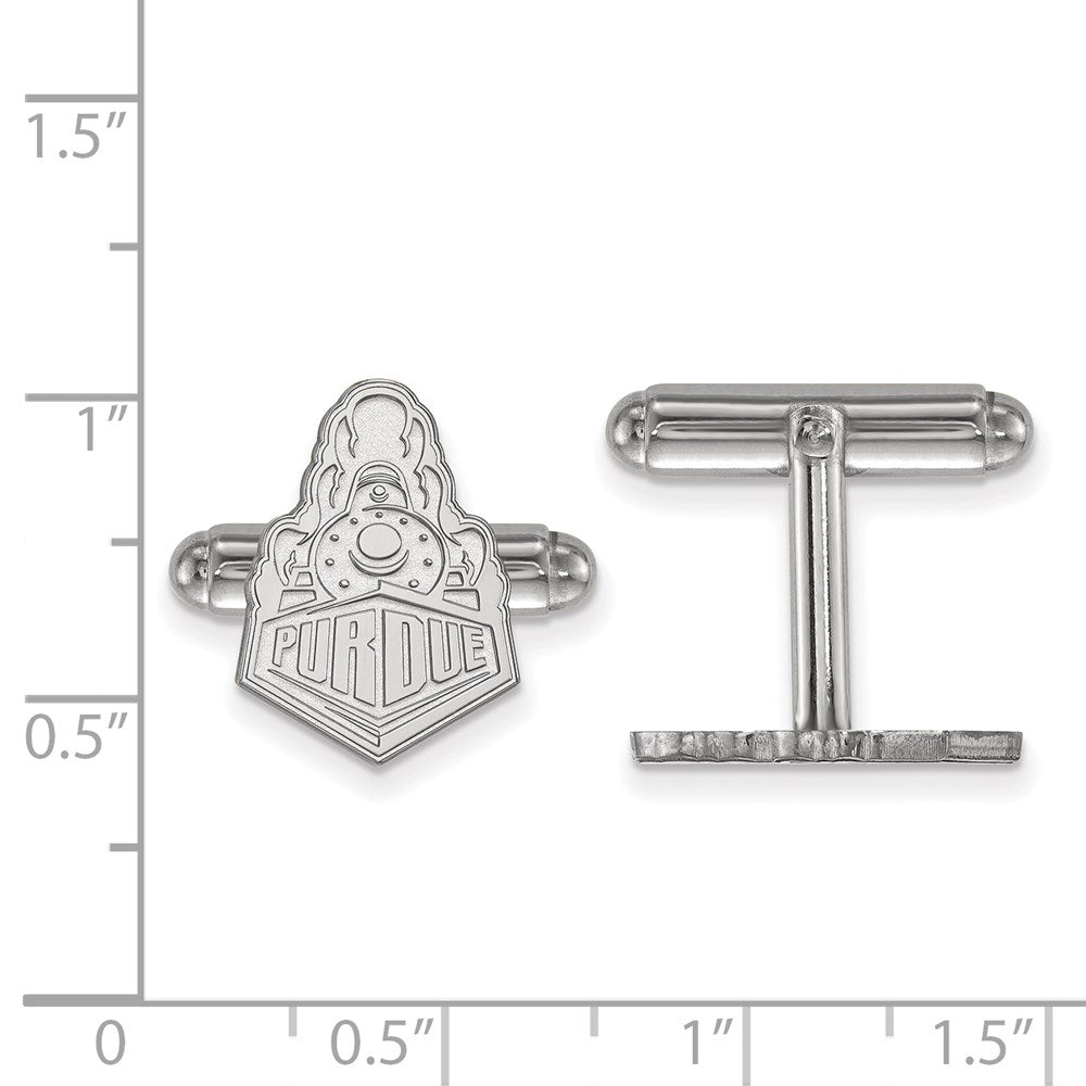 Sterling Silver Rhodium-plated Purdue Univ. Cuff Links
