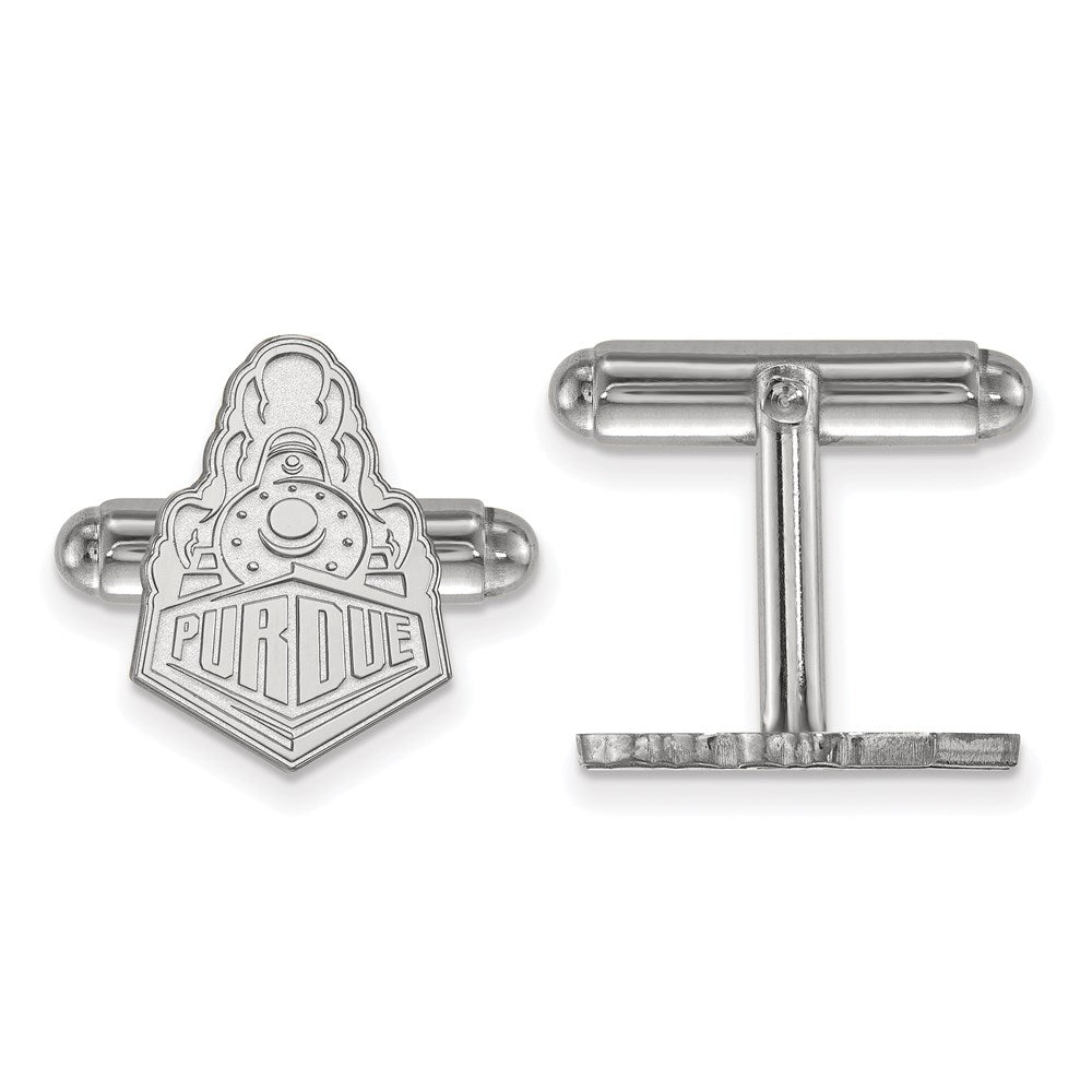 Sterling Silver Rhodium-plated Purdue Univ. Cuff Links
