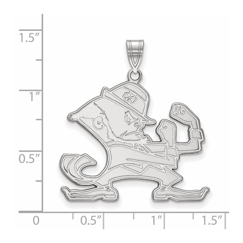 Sterling Silver Rhodium-plated University of Notre Dame XL Pendant